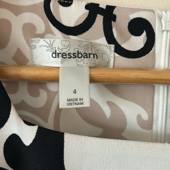 Dressbarn Size 4 “Timeless Dress” — Black & White Midi, Elegant Classic - Picture 6 of 9